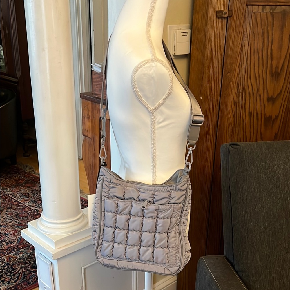 Sol and Selene Gray Quilted Crossbody Bag